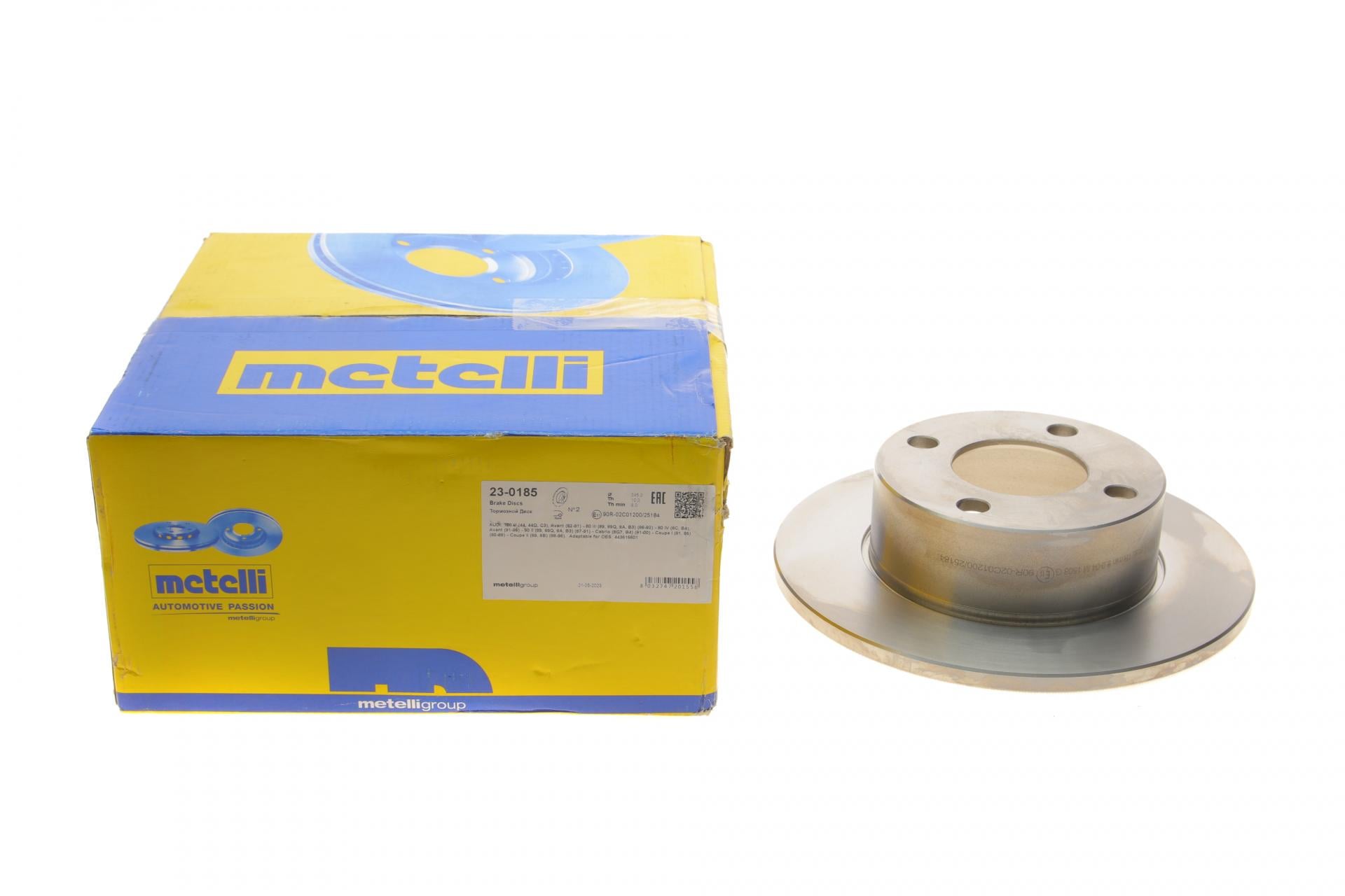 Диск тормозной задний METELLI для Audi 80 86-96/Audi 90 84-91/Audi 100 82-90 полный 245x10 мм (23-0185)