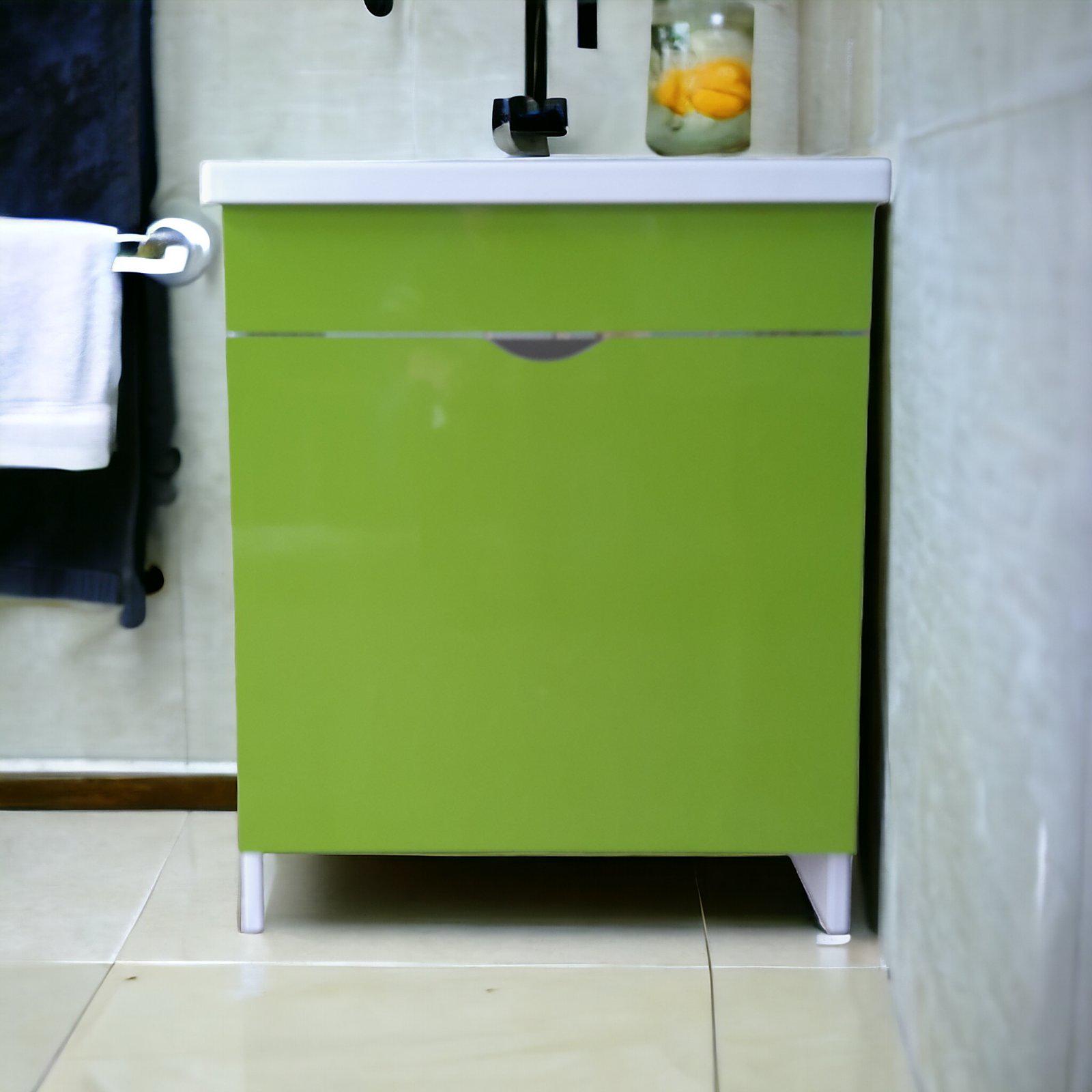 ᐉ Тумба пластик Como HPL 1111 gloss 2.0 з кошиком під умивальник 50 см ...