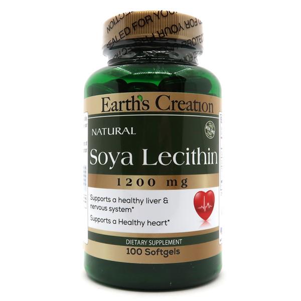 Лецитин Earths Creation Soya Lecithin 1200 mg 100 softgels
