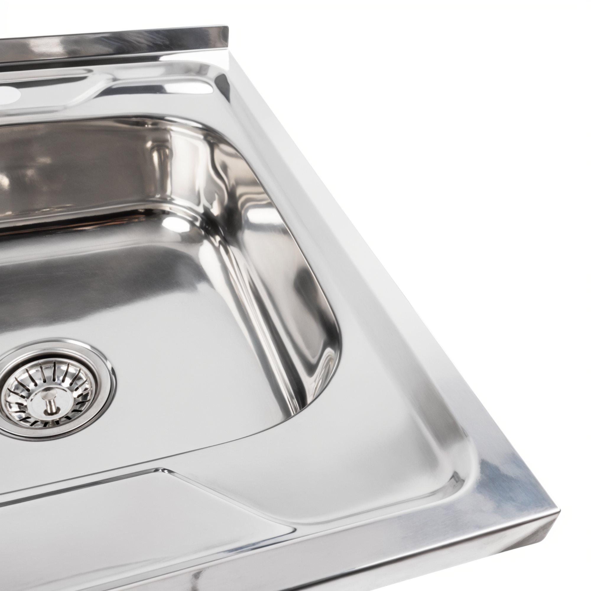 Кухонна мийка з нержавіючої сталі Valeso 6060 R 0,7/160 мм - фото 3