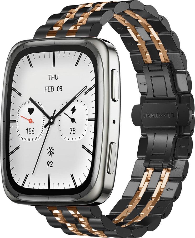 Браслет металлический Spinye Line для Amazfit Active 2 Square Black Pink (42158-51)