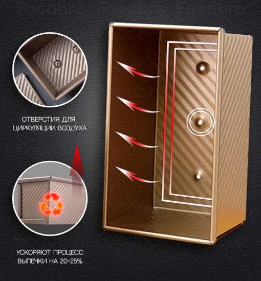 Форма для тостового хліба з кришкою Toastbrote 450 г (2858) - фото 5 Форма для тостового хліба з кришкою Toastbrote 450 г (2858) - фото 5