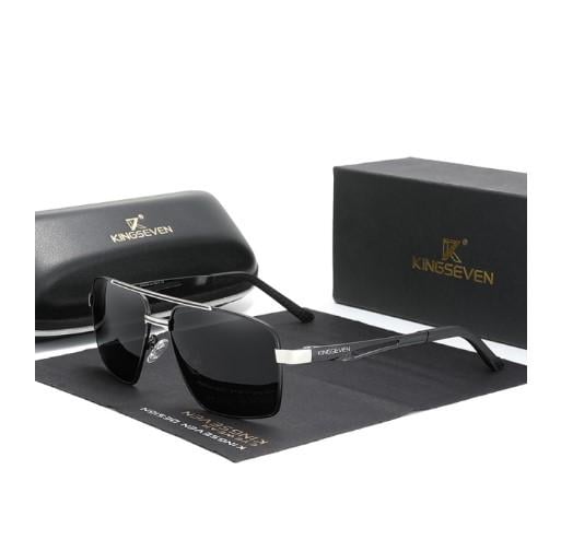 Сонцезахисні окуляри чоловічі KINGSEVEN DESIGN N7755 в класичній квадратній оправі з лінзами поляризованими Чорний/Сірий Сонцезахисні окуляри чоловічі KINGSEVEN DESIGN N7755 в класичній квадратній оправі з лінзами поляризованими Чорний/Сірий
