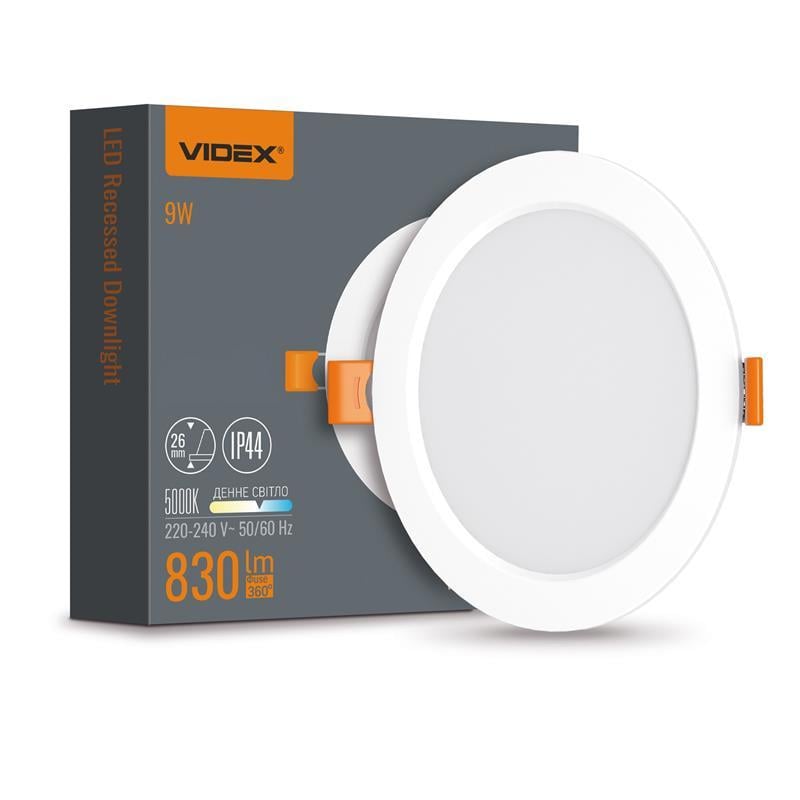 Світильник LED вбудований круглий Videx 9W 5000K Back (VL-DLBR-095)