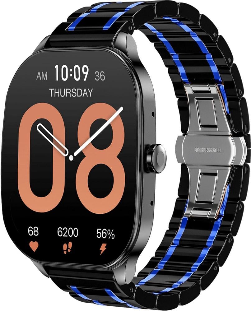 Ремешок керамический Ceramo для Amazfit Pop 3S/3R Black/Blue (34017-43)