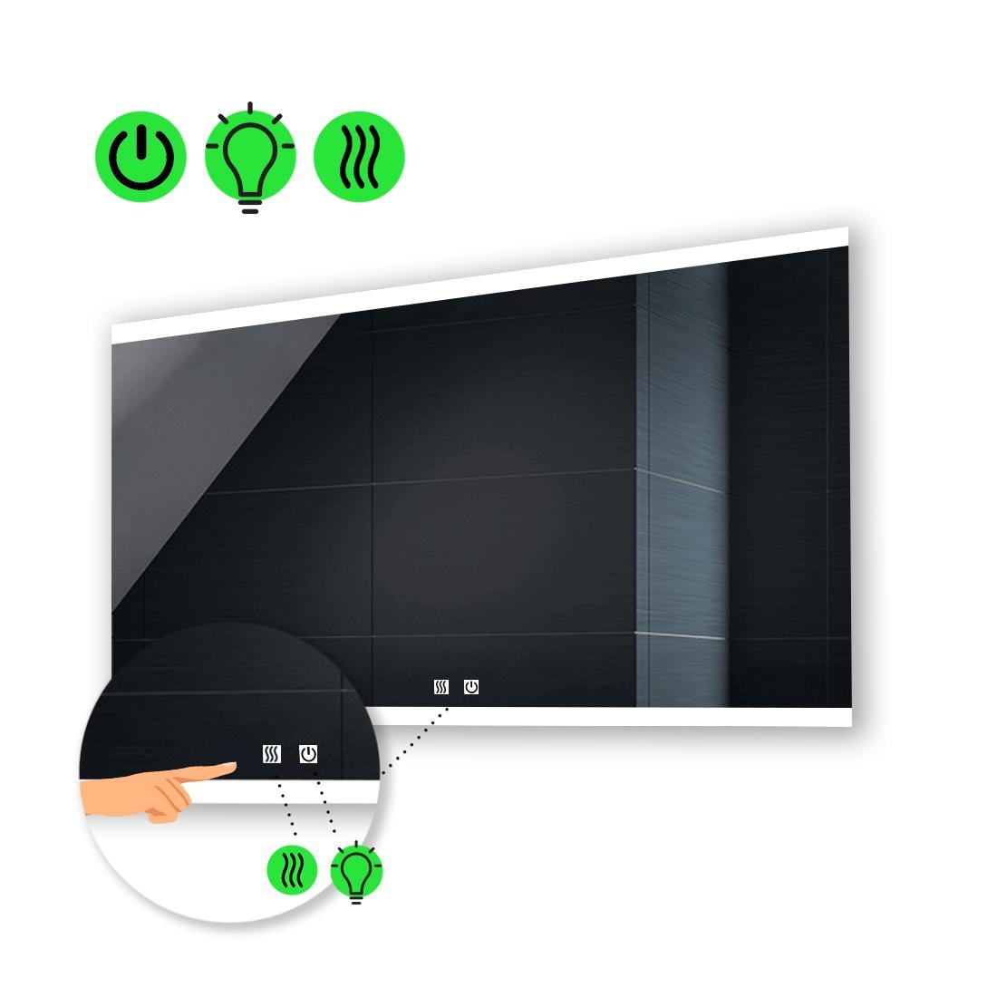 LED-дзеркало 110x70 см з двома сенсорами та підігрівом Ines (Inesg188)