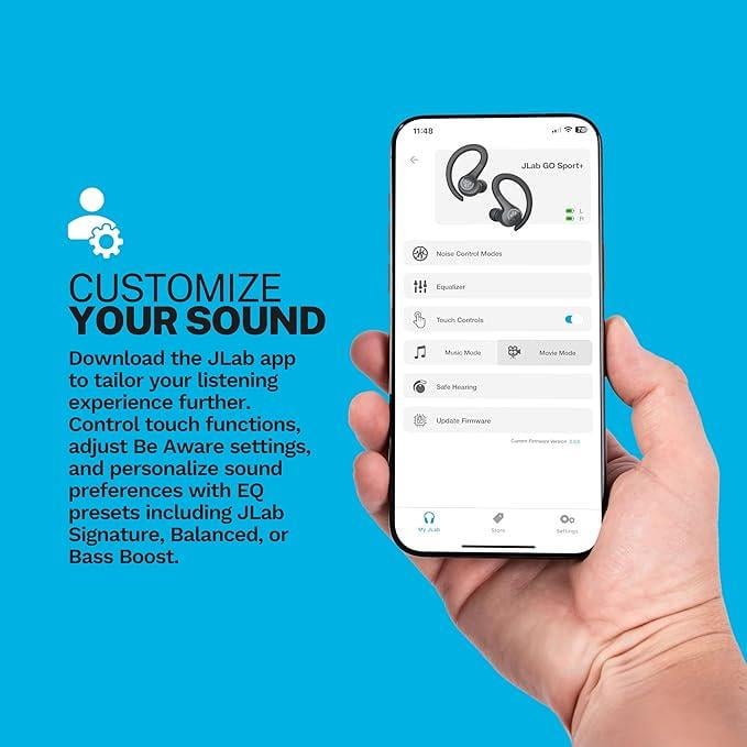 Наушники беспроводные для тренировок JLab Go Sport+ с технологией C3 Clear Calling - фото 5 Наушники беспроводные для тренировок JLab Go Sport+ с технологией C3 Clear Calling - фото 5