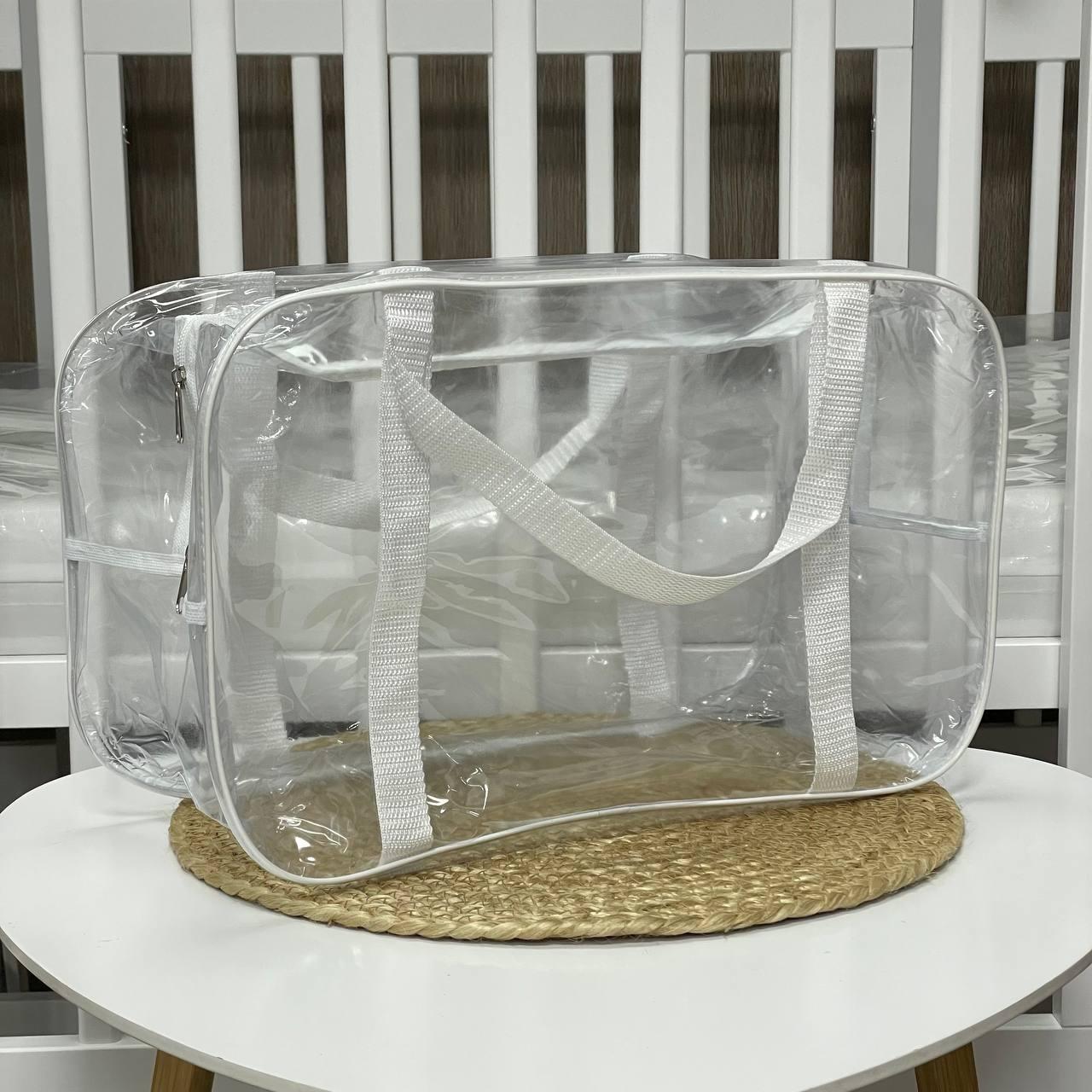 Сумка в роддом с усиленными ручками M 40х25х20 см Белый (1879839720)