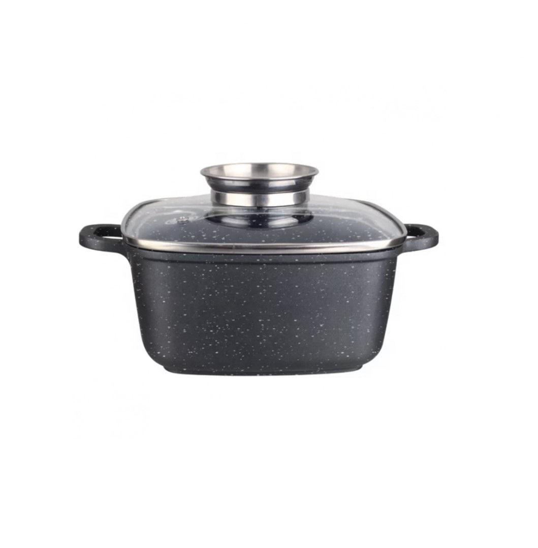 ᐉ Кастрюля с крышкой Vezzer квадратная антипригарное покрытие 3,5 л ...