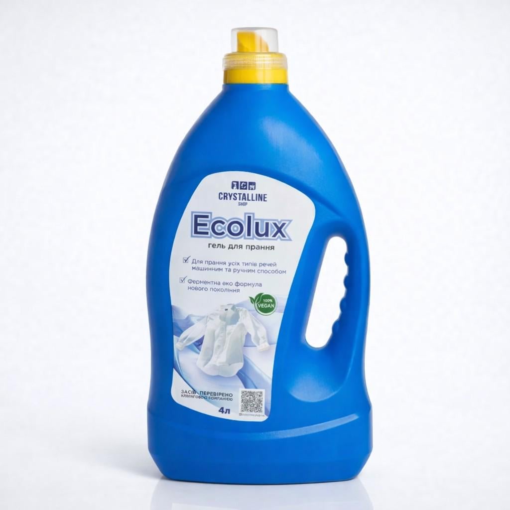 Гель для стирки ECOLUX универсальный для белой и цветной одежды без фосфатов гипоаллергенный 4 л