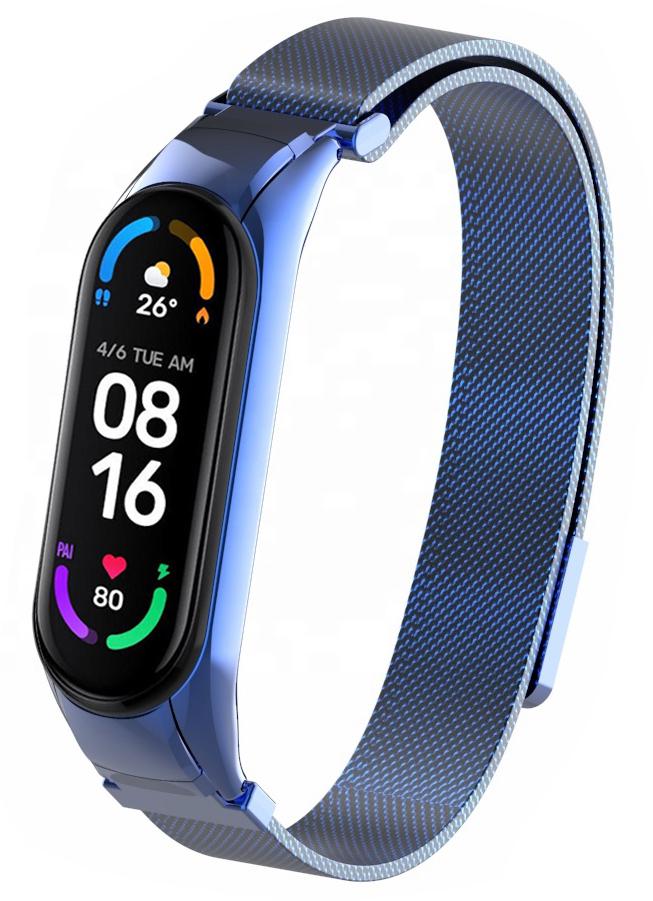 Ремешок Миланская петля Milano для Mi Band 6 Blue (21480)