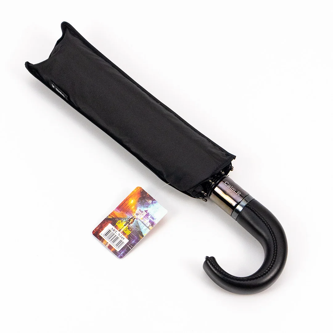 Зонт автоматический складной с кожаной ручкой (29433599) - фото 4