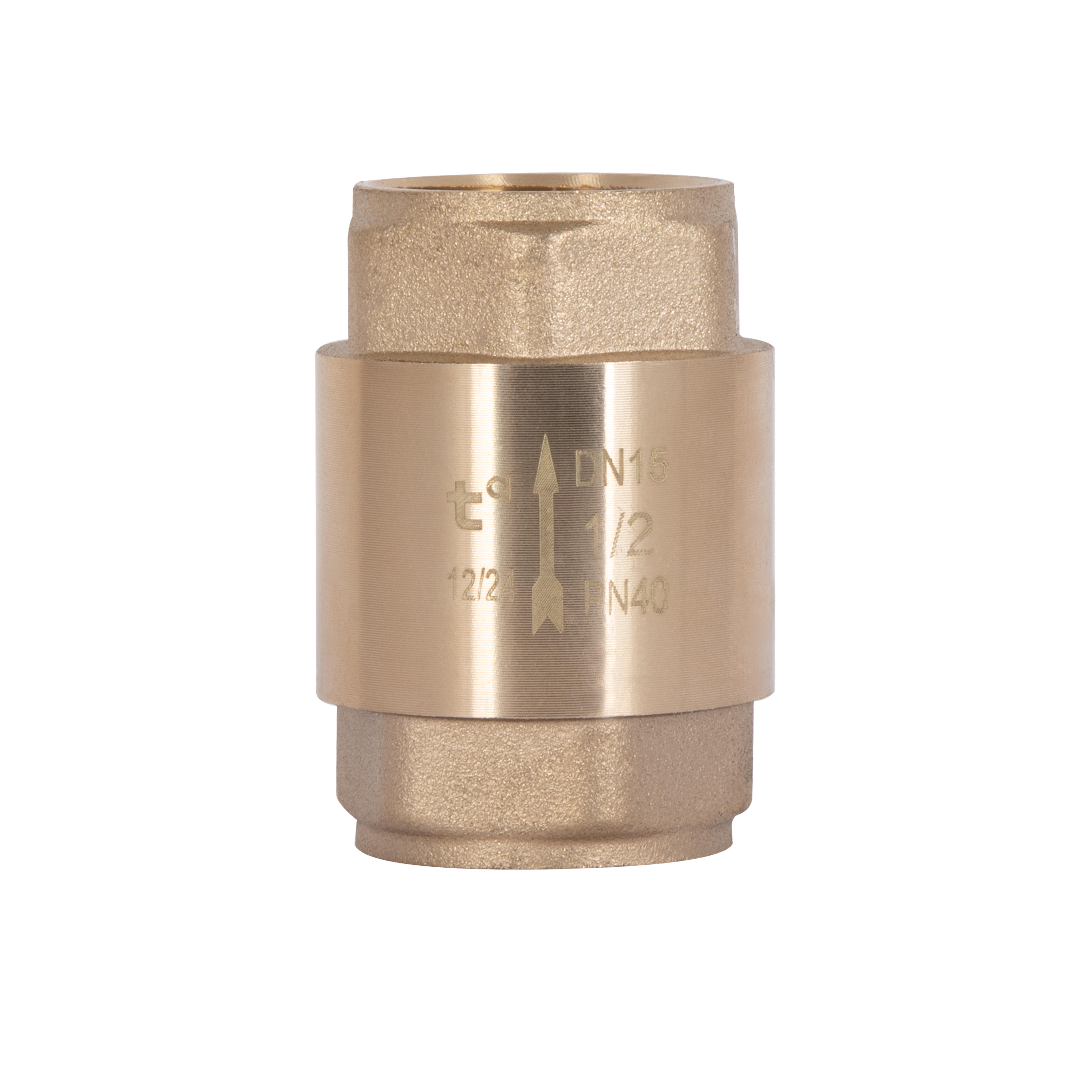 Клапан обратный Thermo Alliance Base Slim с латунным штоком 1/2" ВВ (TAB240W15S)