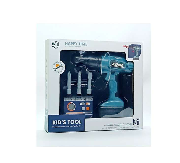 Дитячий шуруповерт KID'S TOOL на батарейках з підсвічуванням 3 насадки обертається в обидва боки (T112) Дитячий шуруповерт KID'S TOOL на батарейках з підсвічуванням 3 насадки обертається в обидва боки (T112)