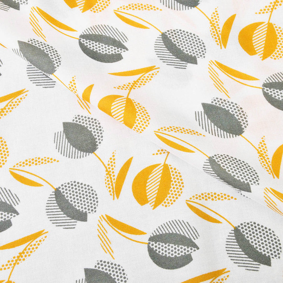 Ткань штапель IDEIA Тюльпан 1,5 м Белый/Цветочный (2200004172873)