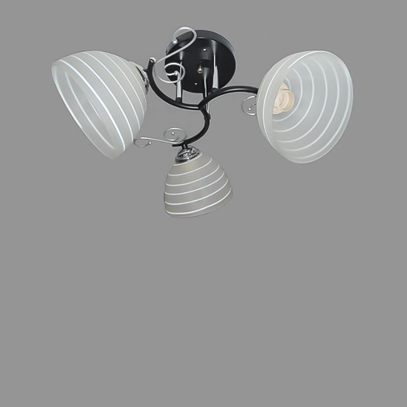 Люстра стельова Light House SRS-16197/3 на три лампи Чорний/Хром