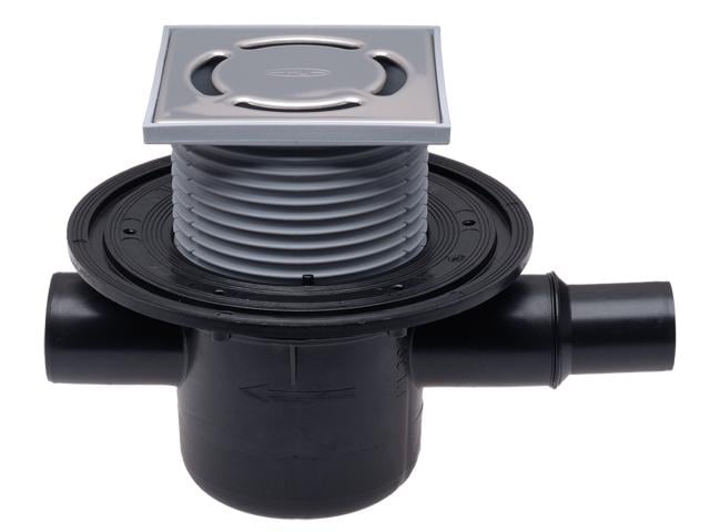 Трап для внутренних помещений горизонтальный с приемным отверстием DN40/50 мм 123х123 мм/115х115 мм (HL300)