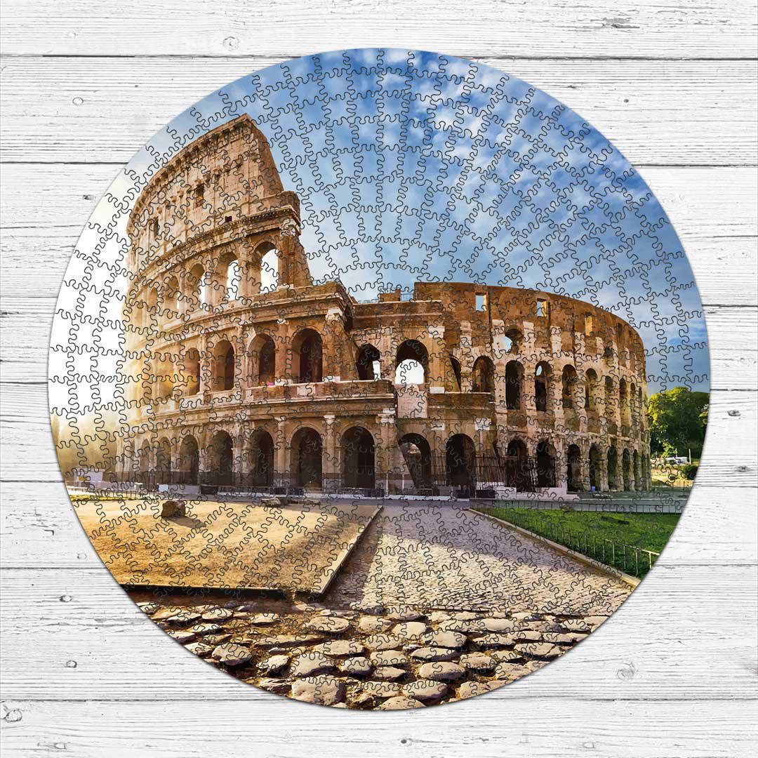 Деревянный пазл Колизей 30х30 см с мешочком на затяжках (PZL40005-S)