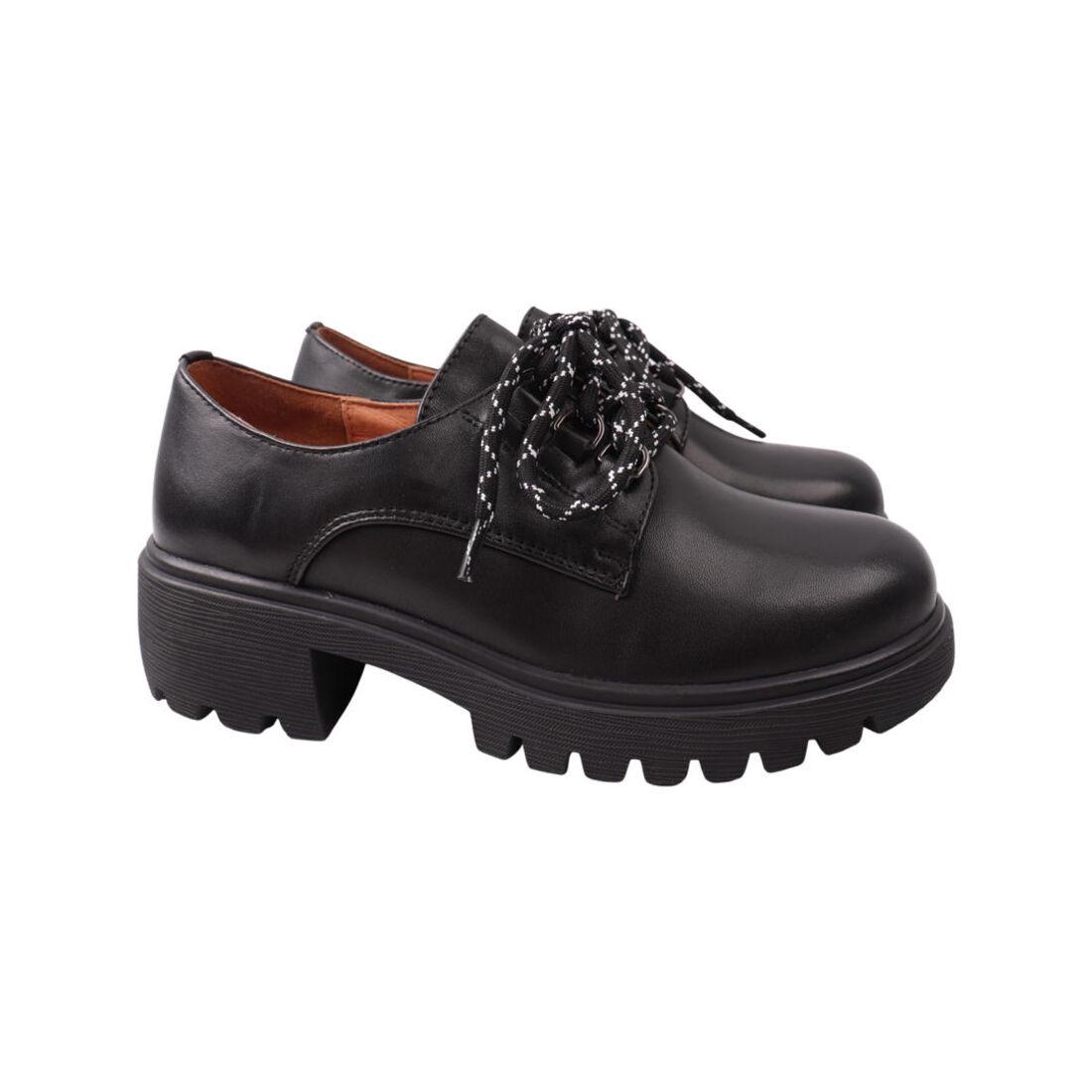 Туфли женские Erisses из кожи р. 33 Черный (922-21DTC)