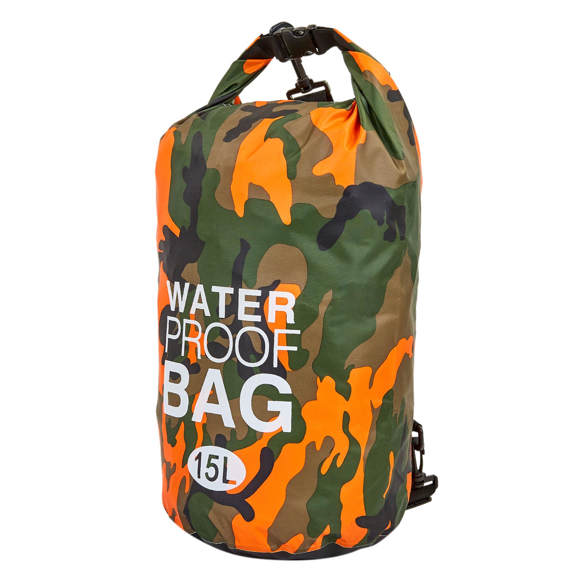 Водонепроникний гермомішок SP-Sport Waterproof Bag TY-6878-15 15 л Мілітарі/Оранж (NA001433) - фото 1