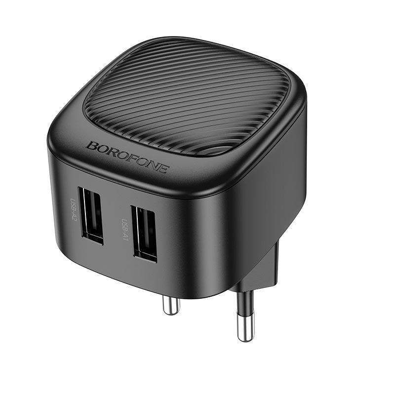 Адаптер сетевой Borofone Special два порта BAS21 A USB 10,5W 2,1 A Black (595879)
