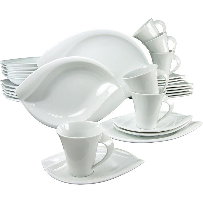 Столовий сервіз Creatable Acacia White на 6 персон 30 пр. Білий (33459145)