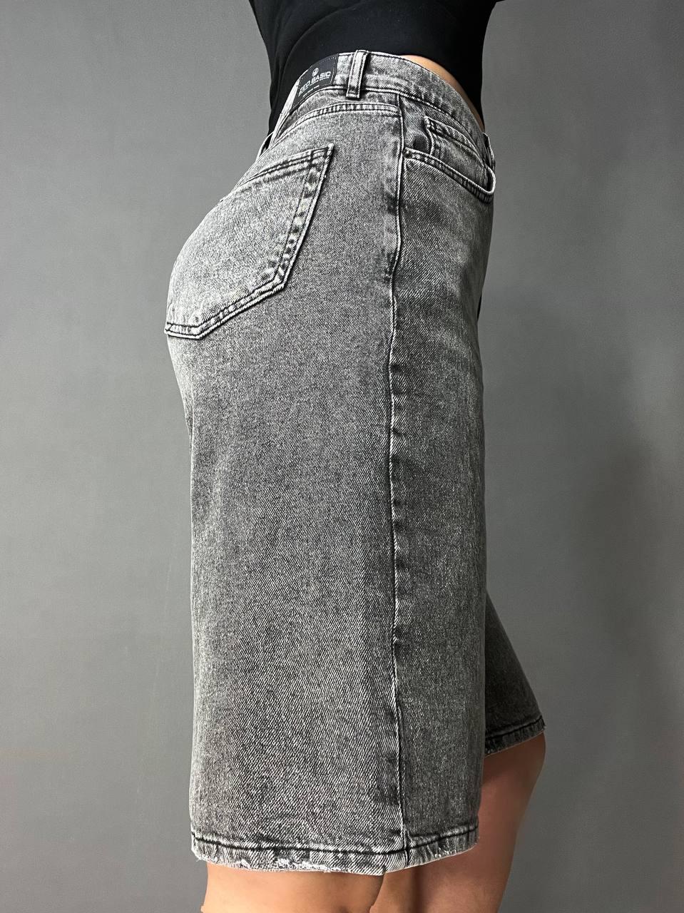 Шорты женские джинсовые Zeo Basic 4868 бермуды р. 42 Серый (26389117) - фото 7