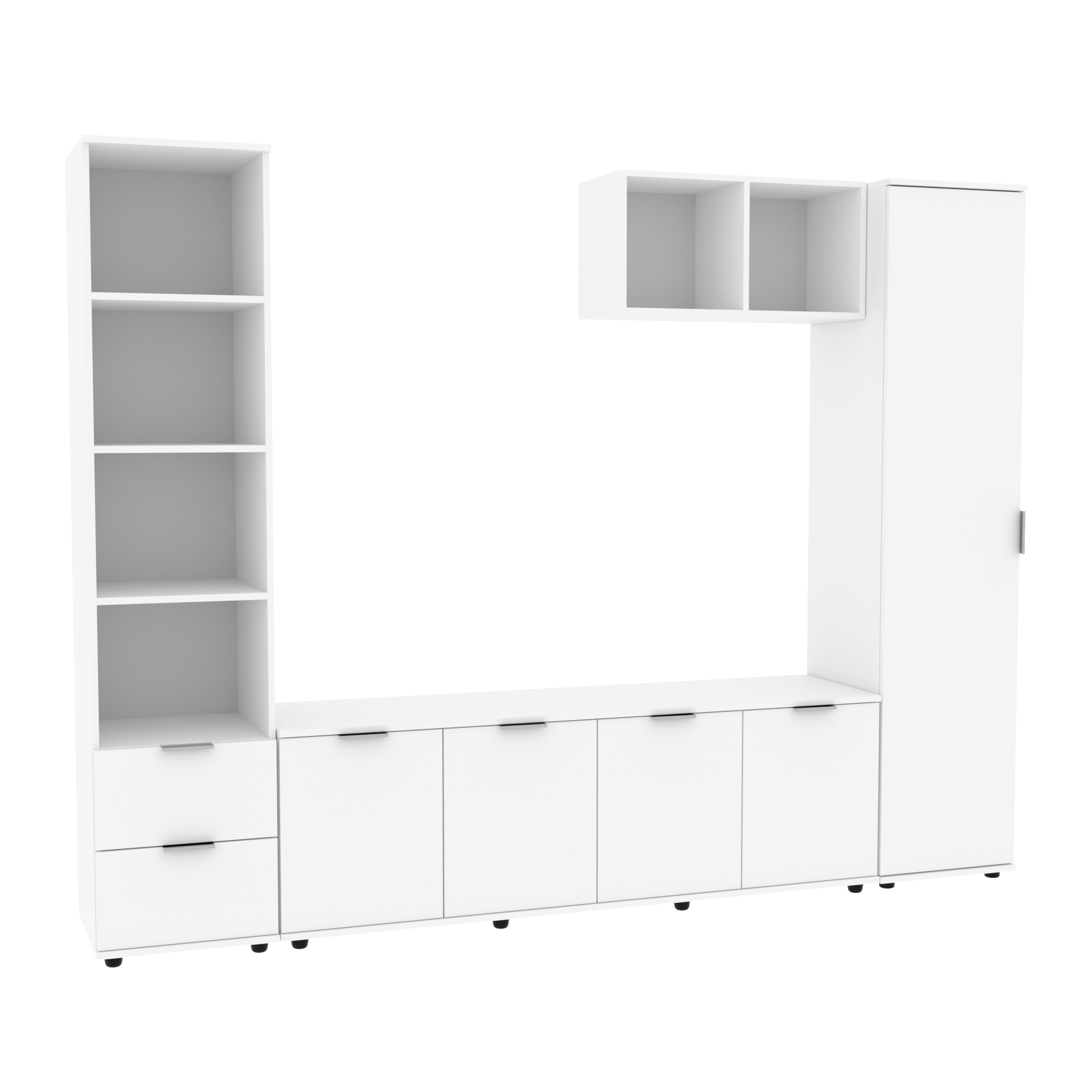 Стенка в гостиную Ketrin-2 2440х425х1880 мм Белый