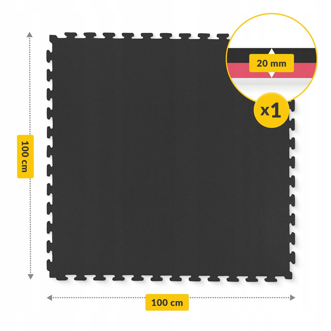Мат-пазл ластівчин хвіст 4fizjo Mat Puzzle EVA 100х100х2 cм Black/Red (P-5907739310637) - фото 5