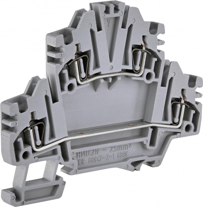 Клема пружинна ETI ЕSP2-HMD.2N 24А 2,5 мм2 73x4,2x59 мм набірна дворівнева Сірий (3903184)