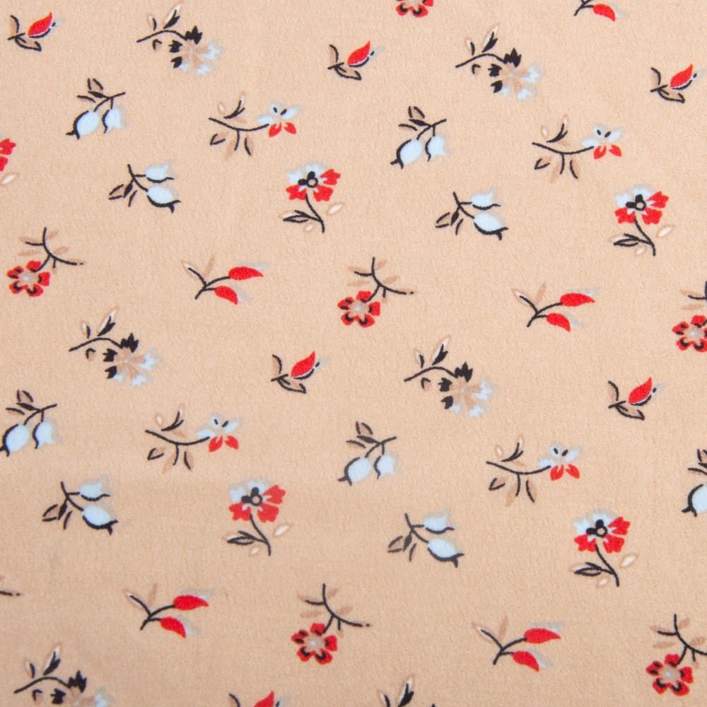 Ткань платяная креп Цветочки 100 г/м2 150 см Бежевый (26485)