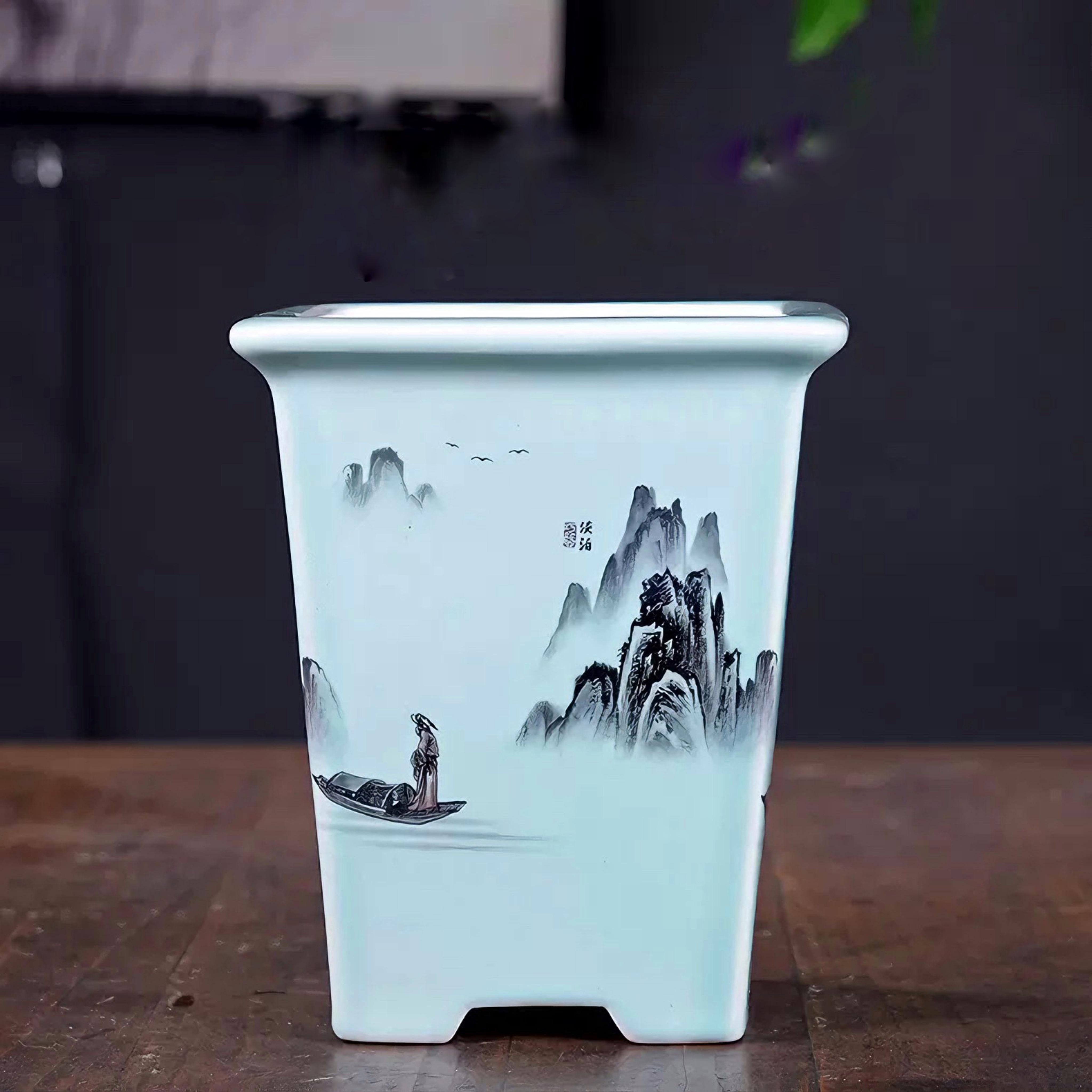 Бонсайниця із гірським пейзажем 14,2х16,2 см Світло-блакитний