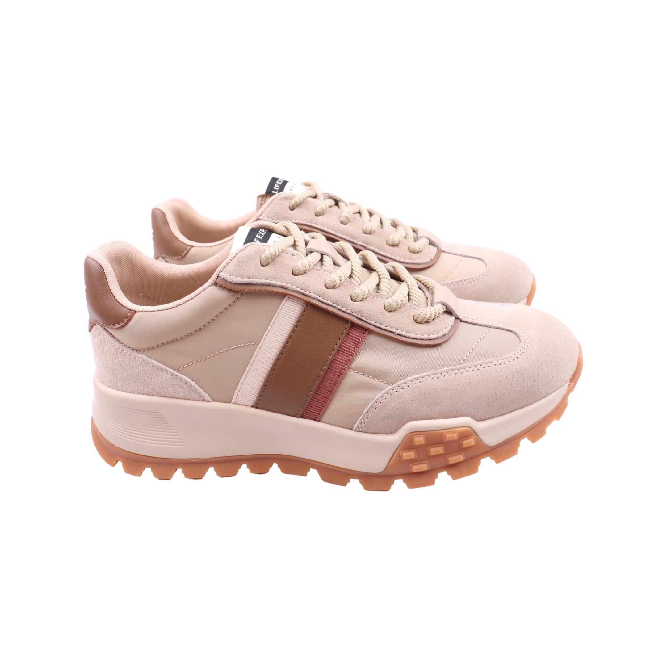 Кроссовки женские Li Fexpert из текстиля р. 38 Бежевый (1282-23DK)