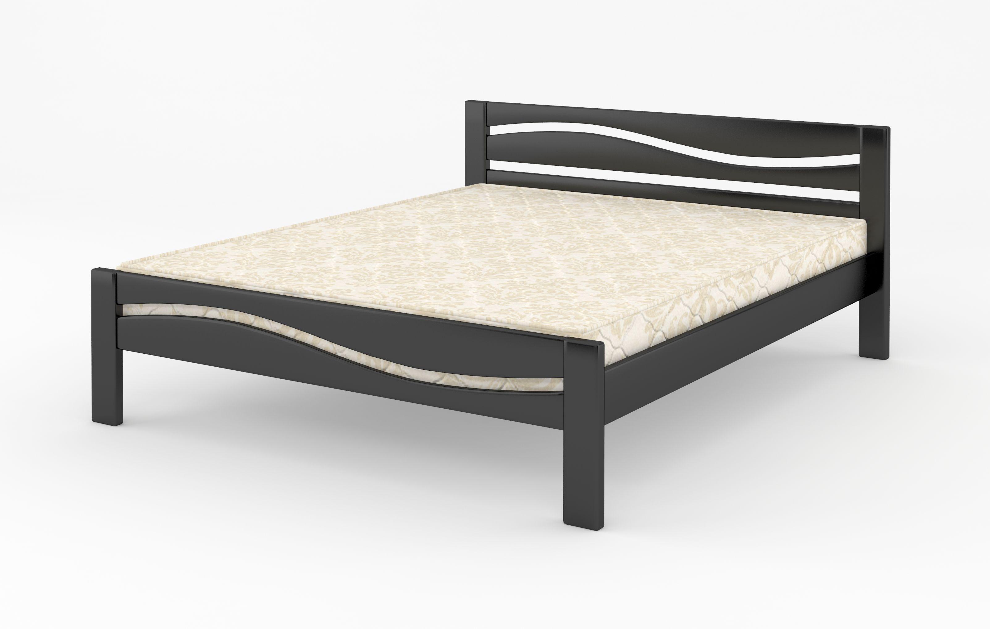 Кровать двуспальная деревянная Mebigrand Неаполь 160х190 см Венге (MBG-2179)