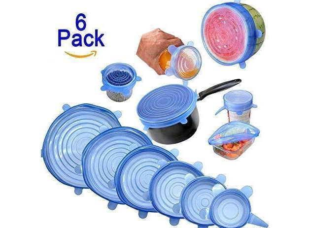 Набор силиконовых крышек Super Stretch Silicone Lids 6 шт Синий - фото 5