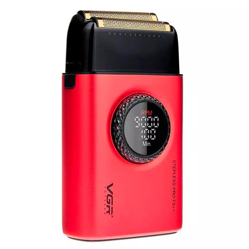 Електробритва VGR подвійне лезо/регулювання потужності/ LED дисплей Червоний (V-377)