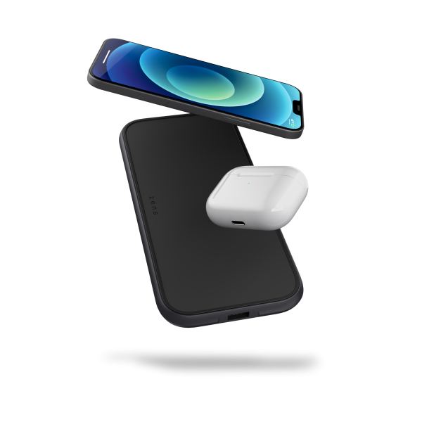 Беспроводная зарядка Zens Dual 5 Coil Aluminium Wireless Charger with USB C 45W, Black (ZEDC11B/00)