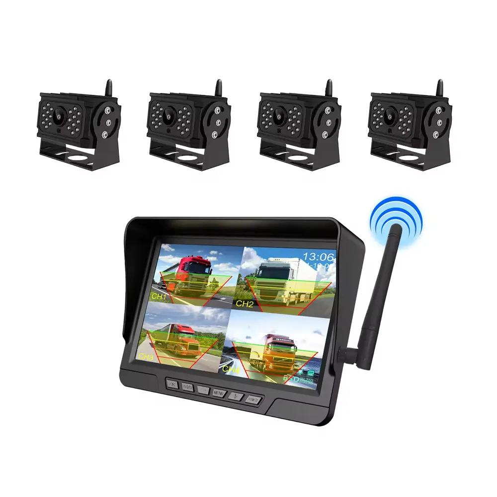 Комплект монитор-видеорегистратор 7" и 4 беспроводные камеры для фур (2544241472)