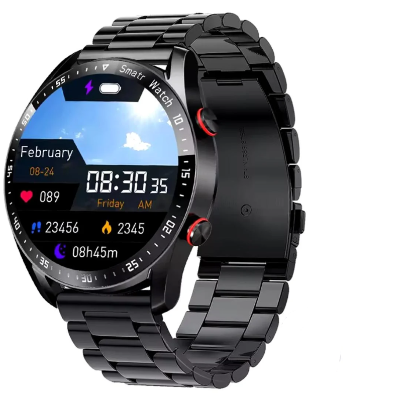 Смарт годинник чоловічий HW Line/Siri Android/IOS месенджери/ Чорний