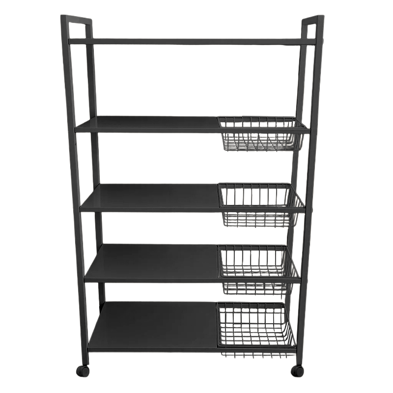 Стелаж металевий з ящиками 4 яруси Чорний (BIGZD4)