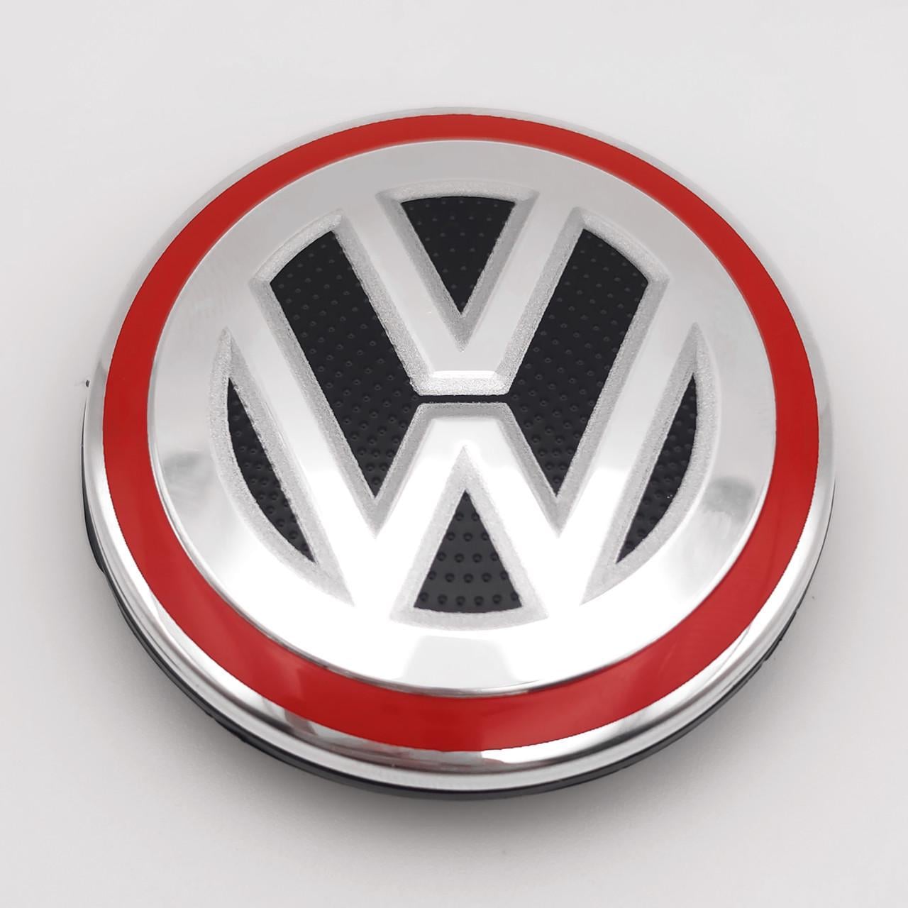 Ковпачок заглушка маточини колеса Volkswagen 56 мм тип 1 Хром/Червоний (3009619377)