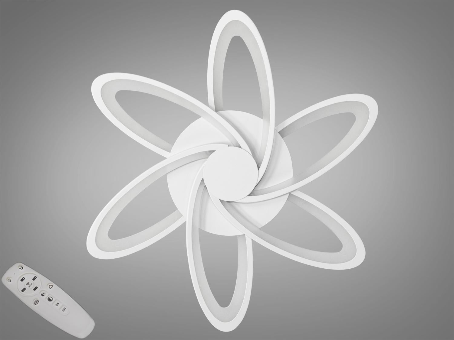 Люстра современная припотолочная светодиодная с пультом 92 Вт Белый (2445/6WH dimmer) Люстра современная припотолочная светодиодная с пультом 92 Вт Белый (2445/6WH dimmer)