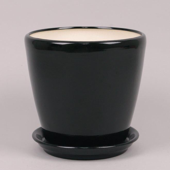 Горшок керамический Flora Грация глянец 10 л Черный (10221)