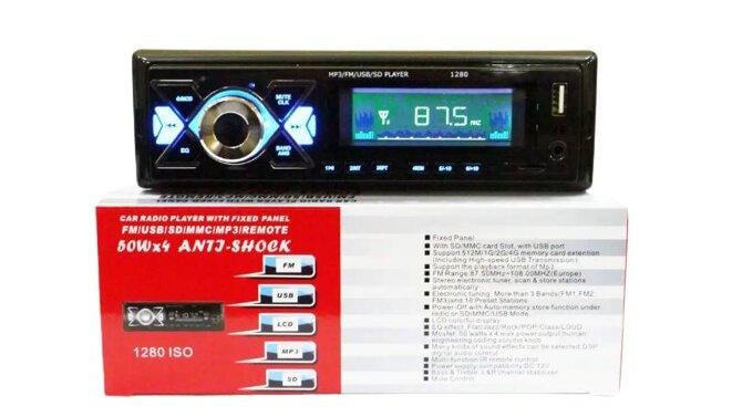 Автомагнитола 1DIN 1280 ISO MP3/FM/USB/microSD карта Черный (MP3 1085_437) - фото 3