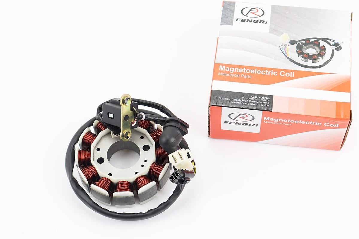 Статор магнето генератора к мотоциклу BAJAJ BOXER BM/BMX 150cc 12 катушек разъем мама 2/2 (PF351069)