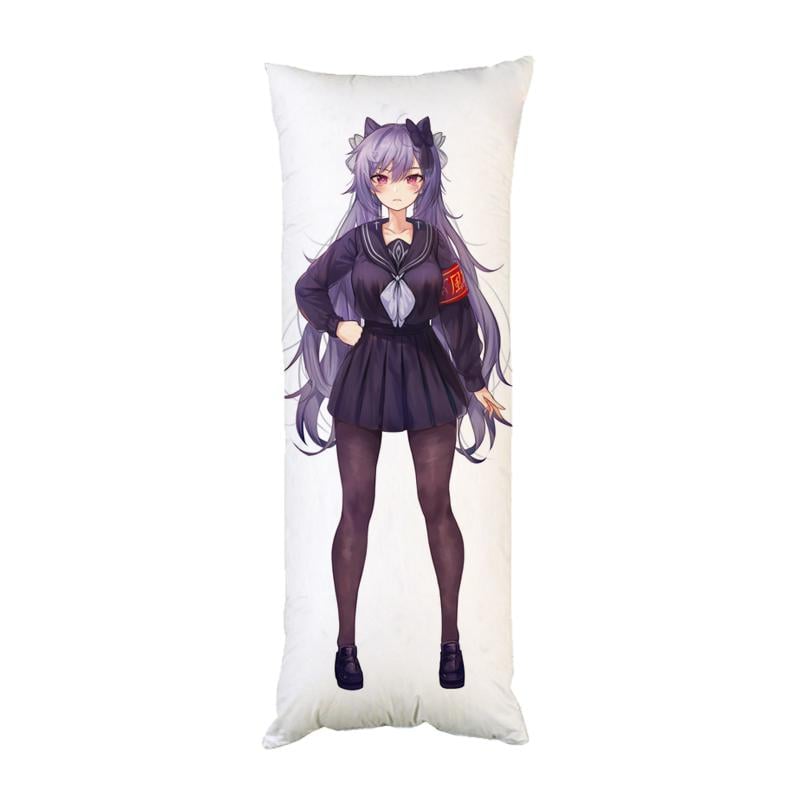 Подушка-обнимашка дакимакура Кэ Цин Мона Геншин удар двухсторонняя 40х100 см (dk110)