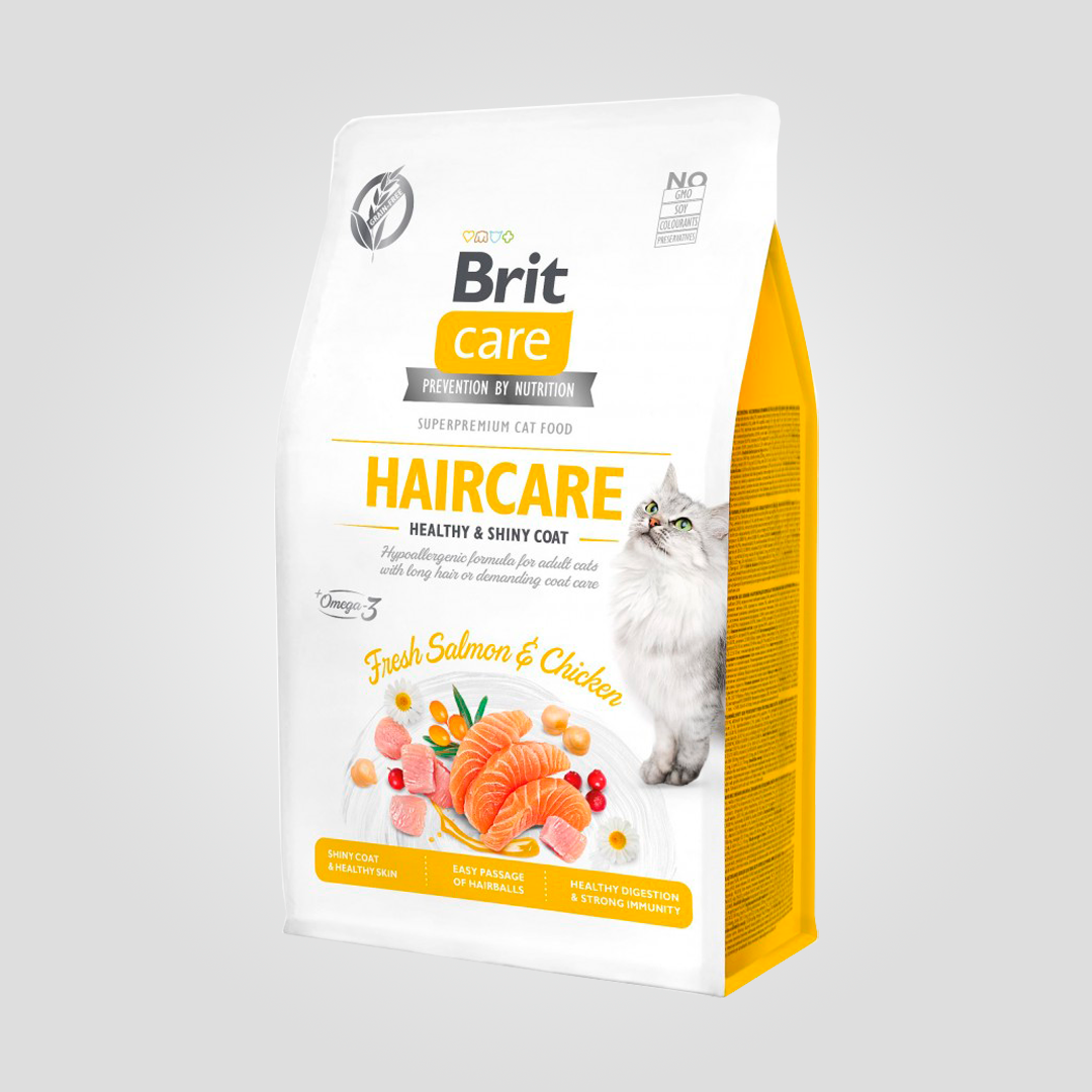 Корм сухий Brit Care Haircare Healthy Coat для кішок догляд за шкірою та шерстю лосось та курка 2 кг (20504394) Корм сухий Brit Care Haircare Healthy Coat для кішок догляд за шкірою та шерстю лосось та курка 2 кг (20504394)