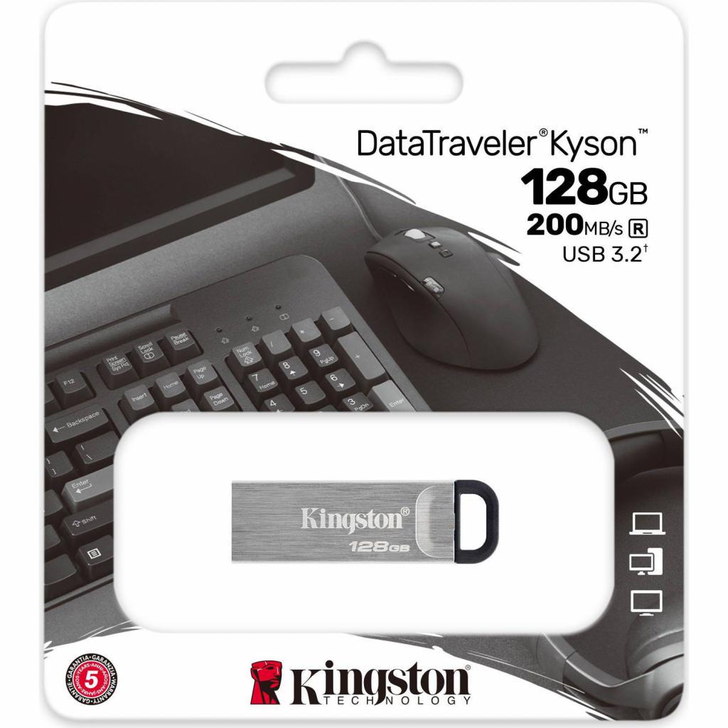 Флеш накопичувач USB Kingston Kyson USB 3.2 128GB (DTKN/128GB) - фото 4 Флеш накопичувач USB Kingston Kyson USB 3.2 128GB (DTKN/128GB) - фото 4
