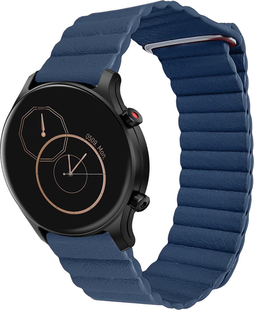 Ремешок кожаный Genis для Haylou LS04 RS3 Blue (26535-28)