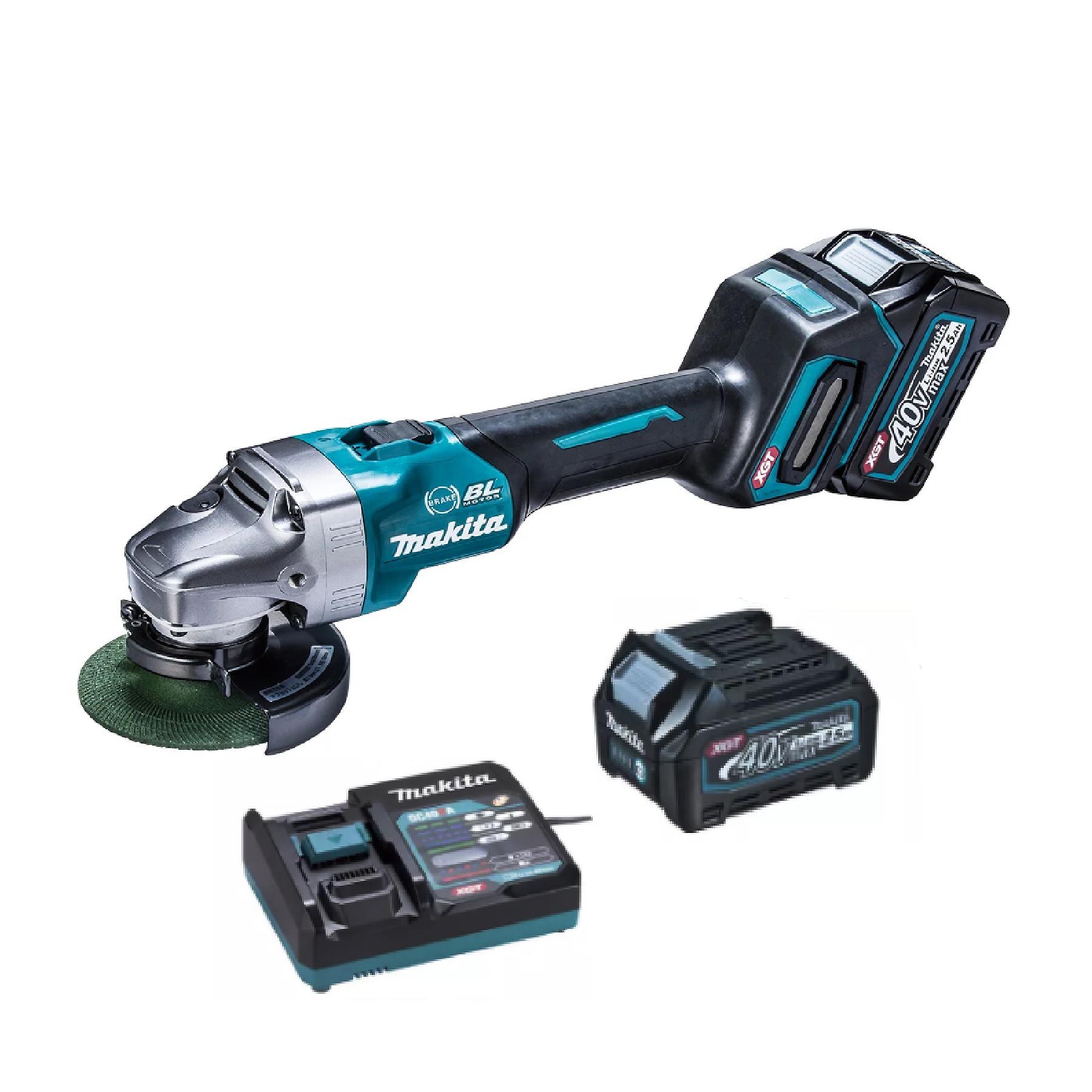 Аккумуляторная угловая шлифмашина Makita GA023GD201 XGT (40В, 125мм, 2.5 Ач) болгарка шлифмашинка УШМ + 2 АКБ BL4025 и зарядное устройство DC40RA (4760)